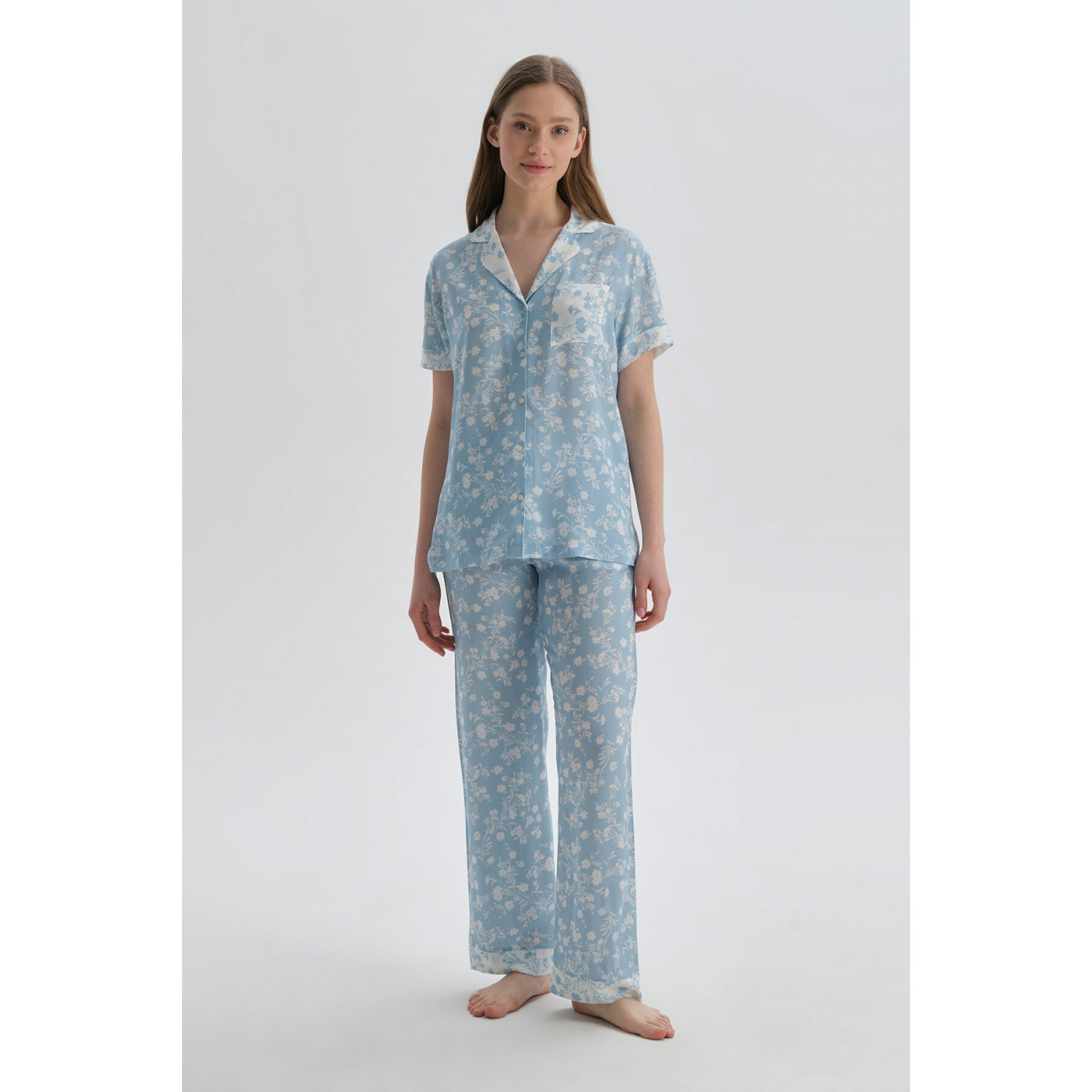 Qadın üçün Pijama - mavi, 36 - 17095BD